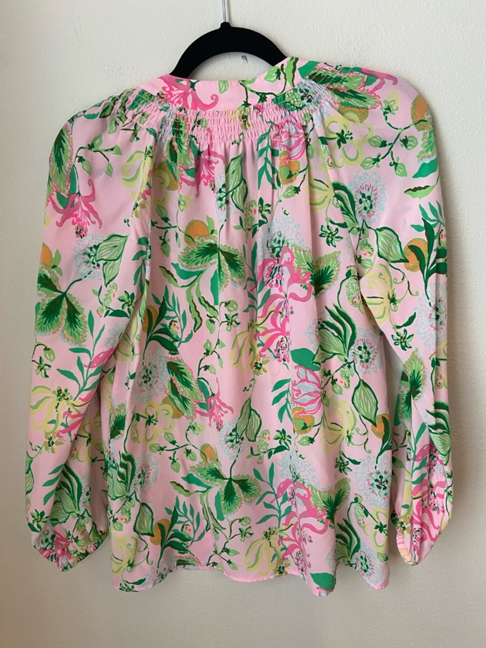 Lilly Pulitzer Elsa Silk Top Via Amore Spritzer Pink Floral Blouse Size S - Picture 4 of 5
